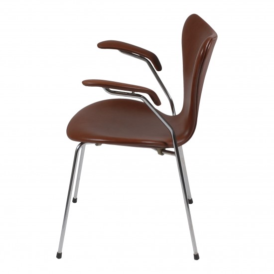 Arne Jacobsen 3207 seven armchair cognac leather Cph Classic